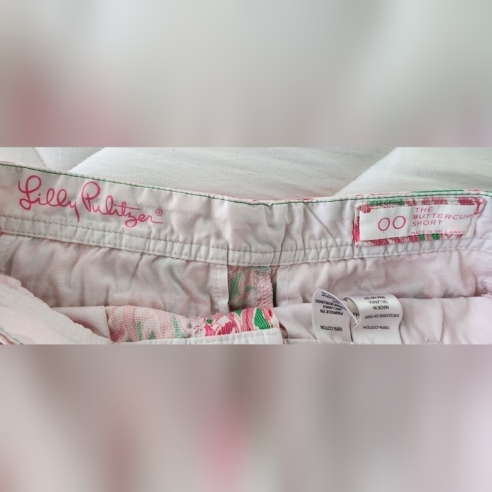 Lilly Pulitzer Buttercup Short Pink Flamingo Print 00 - Picture 2 of 5